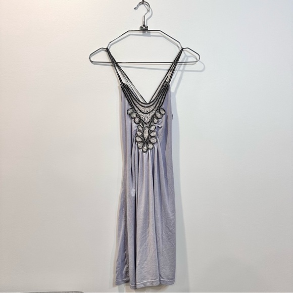 🛍️4 for 20$ / Bizz Girl Macrame detail Tank Top Tunic / Grey / L - Picture 2 of 6